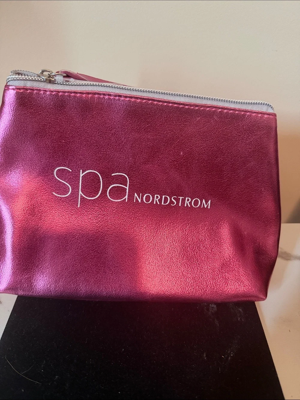 Nordstrom Spa Metallic Fuchsia Cosmetic Pouch